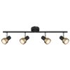 Globo Mason Plafondlamp, Plafondspot, Wandlamp, Muurspot Chroom, Zwart, 4-lichts