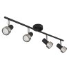 Globo Mason Plafondlamp, Plafondspot, Wandlamp, Muurspot Chroom, Zwart, 4-lichts