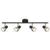 Globo Mason Plafondlamp, Plafondspot, Wandlamp, Muurspot Chroom, Zwart, 4-lichts