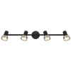 Globo Mason Plafondlamp, Plafondspot, Wandlamp, Muurspot Chroom, Zwart, 4-lichts