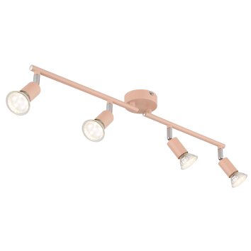 Globo Matrix Plafondlamp, Plafondspot, Wandlamp, Muurspot Roze, 4-lichts