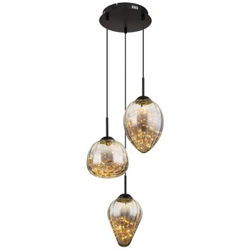 Globo Firefly Hanglamp LED Zwart, 1-licht