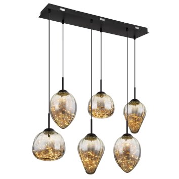 Globo Firefly Hanglamp LED Zwart, 1-licht