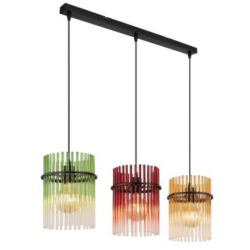 Globo Gorley Hanglamp Zwart, 3-lichts