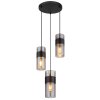 Globo Scarfina Hanglamp Zwart, 3-lichts