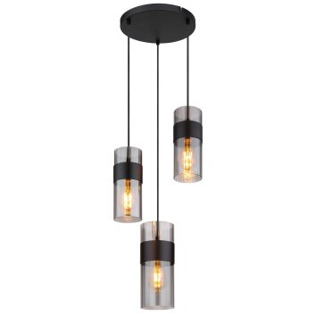 Globo Scarfina Hanglamp Zwart, 3-lichts