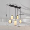 Globo Lampigna Hanglamp LED Messing, Zwart, 1-licht