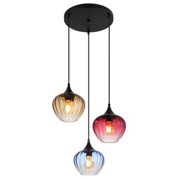 Globo Sander Hanglamp Zwart, 3-lichts