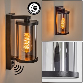 Telhada Buitenlicht, Wandlamp voor buiten Zwart, 1-licht, Bewegingsmelder