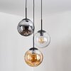 Gastor Hanglamp, Kogellampje Amber, Duidelijk, Rookkleurig, 3-lichts