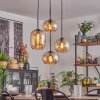 Soutinho Hanglamp, Kogellampje Amber, 4-lichts