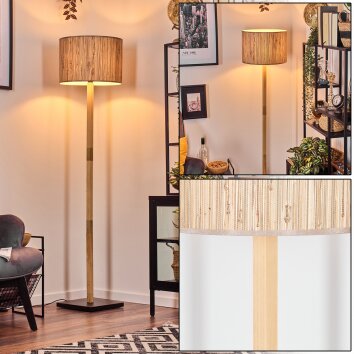 Bongal Staande lamp Natuurlijke kleuren, Zwart, 1-licht