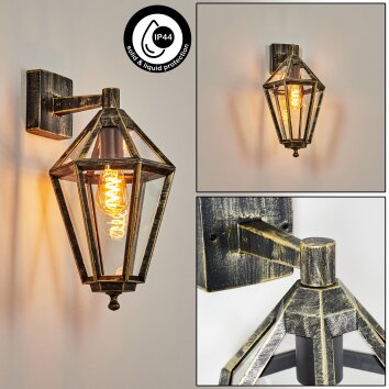 Falfosa Wandlamp voor buiten Goud, Zwart, 1-licht