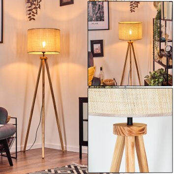 Sabadim Staande lamp Natuurlijke kleuren, Zwart, 1-licht