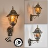 Chatelain Buitenlicht, Wandlamp voor buiten Goud, Zwart, 1-licht, Bewegingsmelder