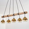 Koyoto Hanglamp, Kogellampje, Hanglamp Natuurlijke kleuren, Zwart, 5-lichts