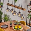 Koyoto Hanglamp, Kogellampje, Hanglamp Natuurlijke kleuren, Zwart, 5-lichts