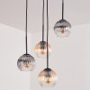 Koyoto Hanglamp, Kogellampje, Hanglamp Amber, Duidelijk, Rookkleurig, 4-lichts