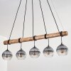 Koyoto Hanglamp, Kogellampje, Hanglamp Natuurlijke kleuren, Zwart, 5-lichts