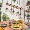 Koyoto Hanglamp, Kogellampje, Hanglamp Natuurlijke kleuren, Zwart, 5-lichts