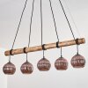 Koyoto Hanglamp, Kogellampje, Hanglamp Natuurlijke kleuren, Zwart, 5-lichts