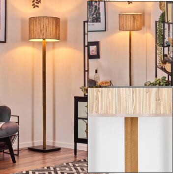 Bongal Staande lamp Natuurlijke kleuren, Zwart, 1-licht