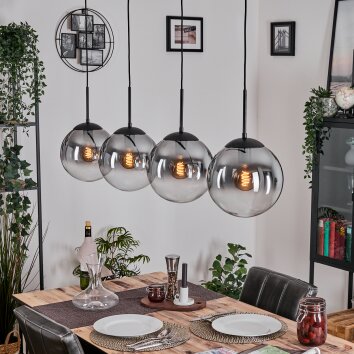 Gastor Hanglamp, Kogellampje, Hanglamp Duidelijk, Rookkleurig, 4-lichts