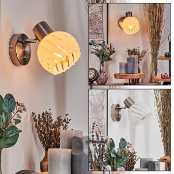 Dysted Kogellampje, Wandlamp, Muurspot Nikkel mat, 1-licht