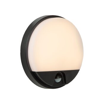 Lucide IR Wandlamp voor buiten LED Zwart, 1-licht, Bewegingsmelder