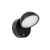 Lucide FINN Wandlamp voor buiten LED Zwart, 1-licht, Bewegingsmelder