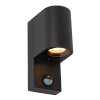 Lucide IR Wandlamp voor buiten Zwart, 1-licht, Bewegingsmelder