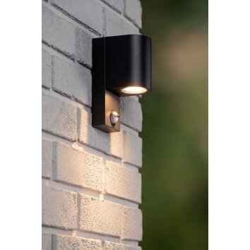 Lucide IR Wandlamp voor buiten Zwart, 1-licht, Bewegingsmelder