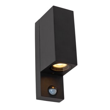 Lucide IR Wandlamp voor buiten Zwart, 2-lichts, Bewegingsmelder