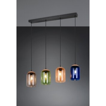 Trio verlichting Cork Hanglamp Zwart, 4-lichts