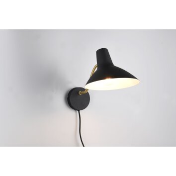 Trio verlichting Traveller Wandlamp Zwart-Goud, 1-licht