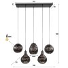 Jamprestes Hanglamp Bruin, Zwart, 5-lichts