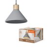 Ledvance DECOR Wand- en plafondlamp Grijs, houtlook, 1-licht