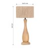 Trio verlichting TOBA Tafellamp Hout licht, 1-licht