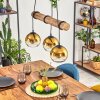 Koyoto Hanglamp, Kogellampje, Hanglamp Natuurlijke kleuren, Zwart, 3-lichts