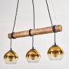 Koyoto Hanglamp, Kogellampje, Hanglamp Natuurlijke kleuren, Zwart, 3-lichts