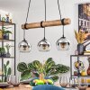 Koyoto Hanglamp, Kogellampje, Hanglamp Natuurlijke kleuren, Zwart, 3-lichts