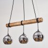 Koyoto Hanglamp, Kogellampje, Hanglamp Natuurlijke kleuren, Zwart, 3-lichts