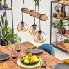 Koyoto Hanglamp, Kogellampje, Hanglamp Natuurlijke kleuren, Zwart, 3-lichts