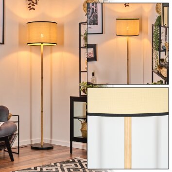 Chellas Staande lamp Natuurlijke kleuren, Zwart, 1-licht