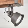 Pehefito Plafondlamp, Plafondspot Donkerbruin, Grijs, 3-lichts