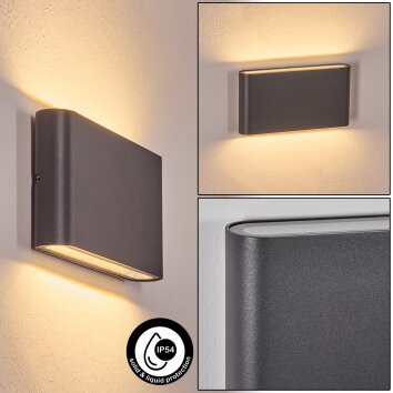 Gamas Wandlamp voor buiten, Licht omhoog & omlaag, Wandlamp Antraciet, 1-licht