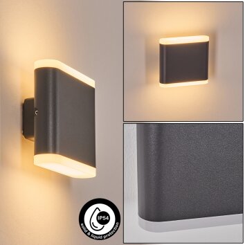 Gamas Wandlamp voor buiten, Licht omhoog & omlaag, Wandlamp LED Antraciet, 1-licht