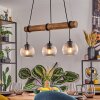 Koyoto Hanglamp, Kogellampje, Hanglamp Natuurlijke kleuren, Zwart, 3-lichts