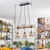 Koyoto Hanglamp, Kogellampje, Hanglamp Natuurlijke kleuren, Zwart, 3-lichts