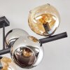 Koyoto Plafondlamp, Kogellampje Amber, Chroom, Rookkleurig, 8-lichts